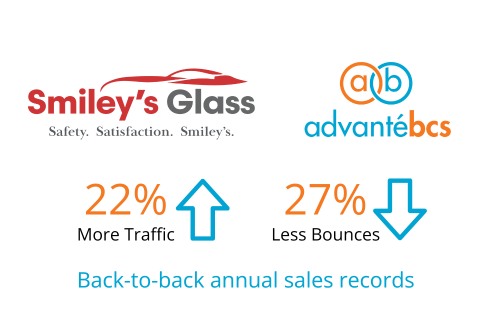 statistics showing increased website traffic and decreased bounce rates