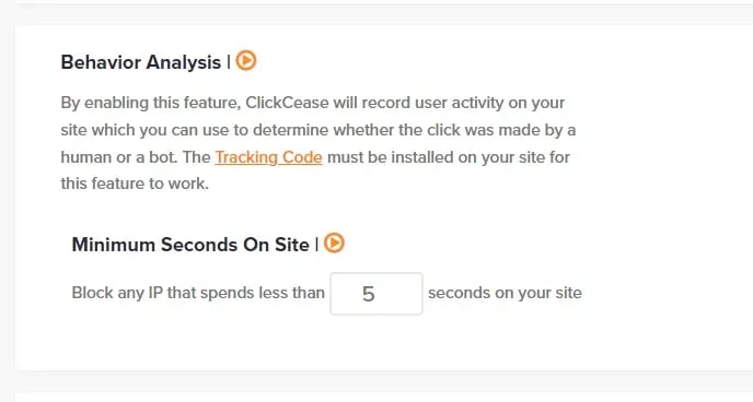Block IPs by minimum time on site for a click fraud detection account