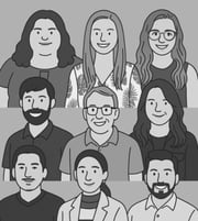 a sketch of team members