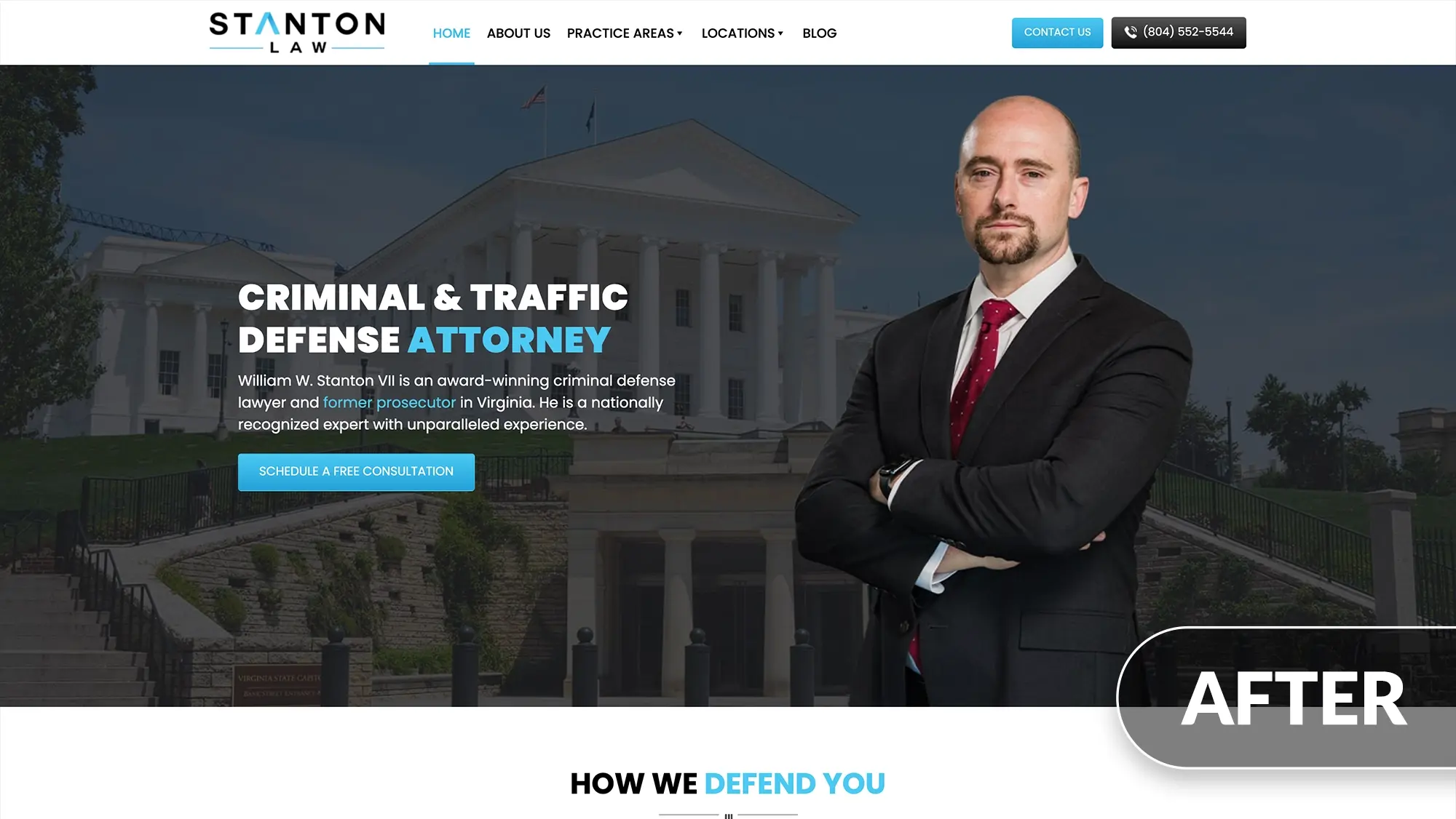 stanton law website after redesign