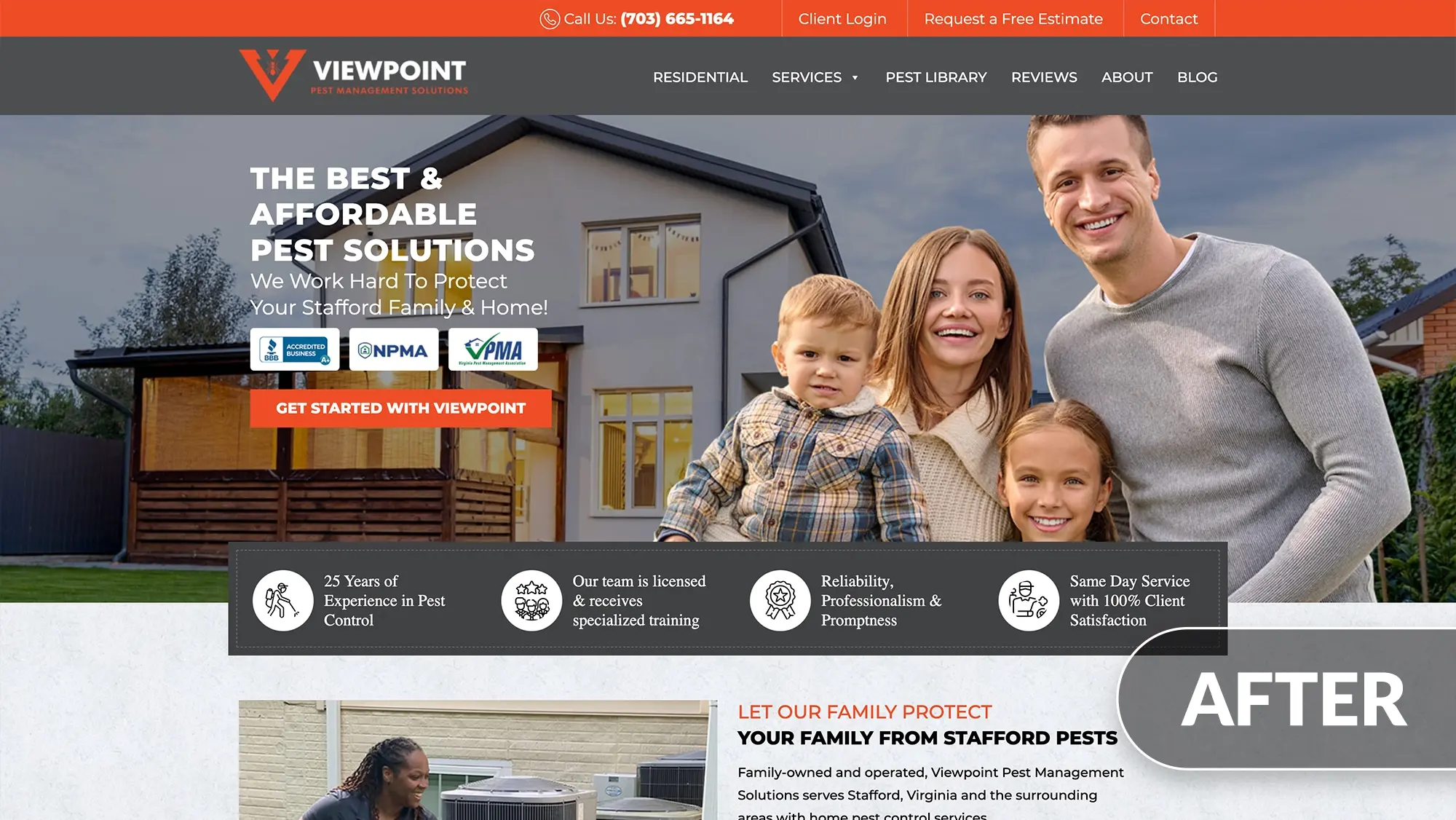 viewpoint pest website after redesign