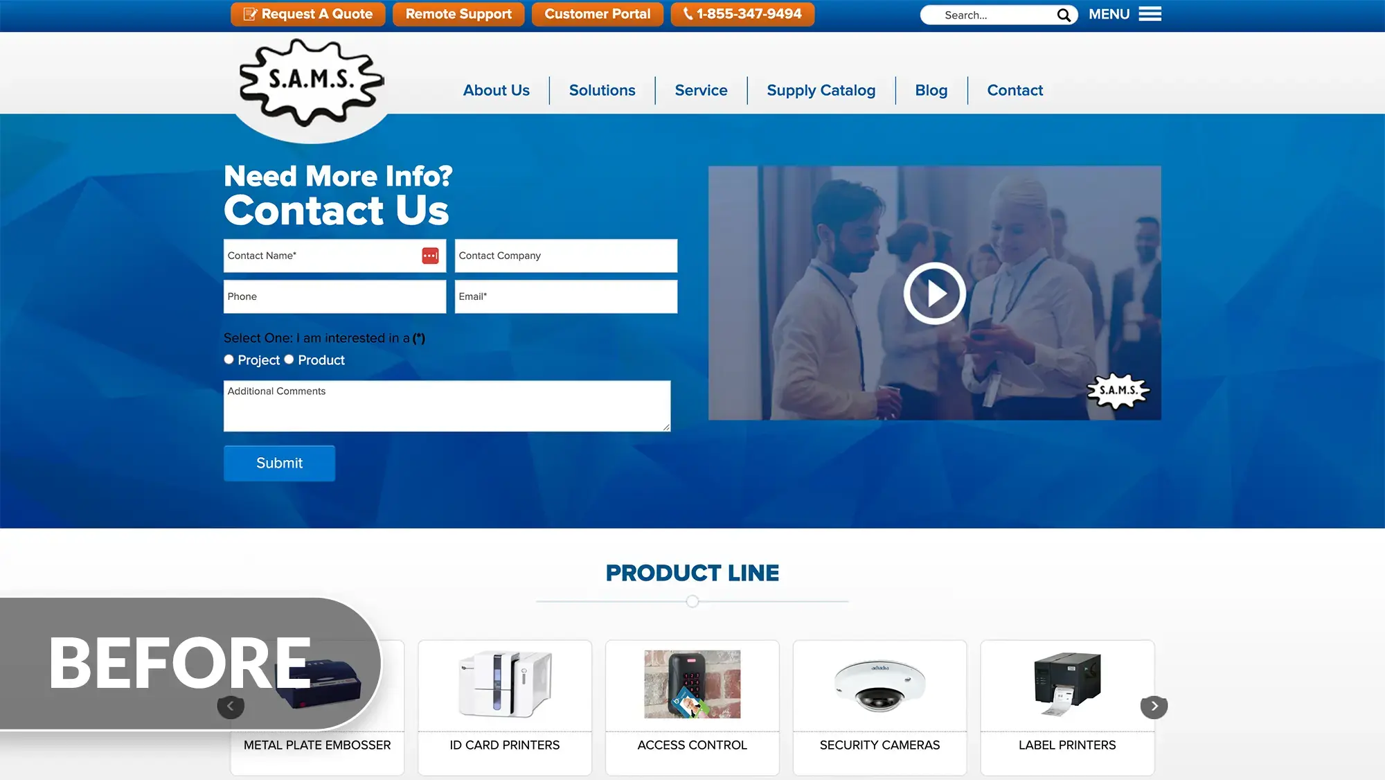 Smith’s Addressing Machine Services, Inc. website before redesign