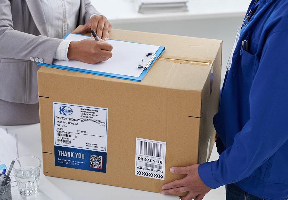 Kosmo Machine Shipping Labels