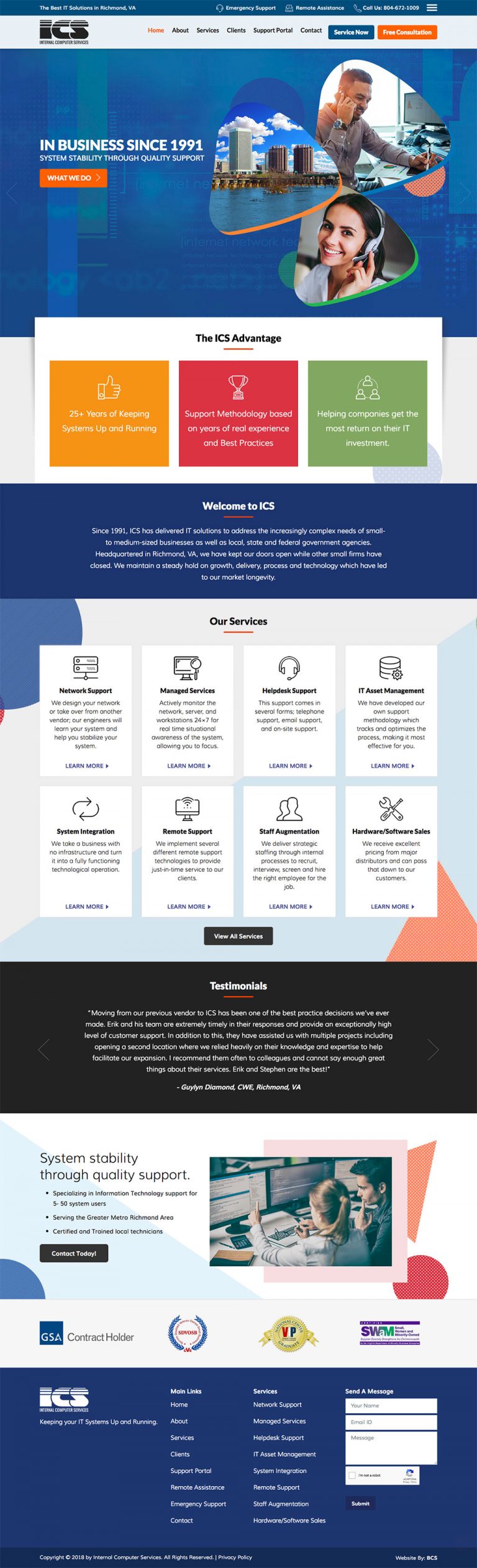 Internal Computer Services Website