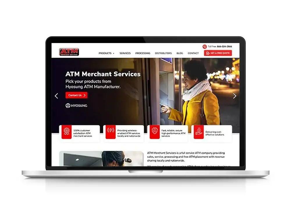 ATM Merchant Services website design sample