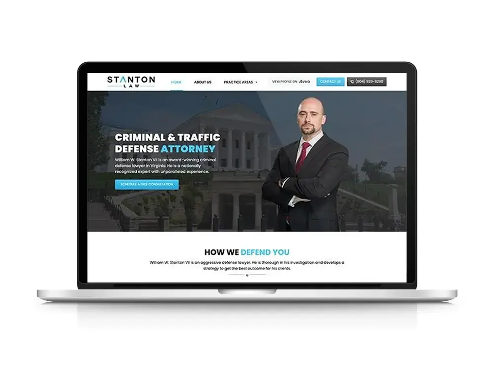 Stanton Law website design sample