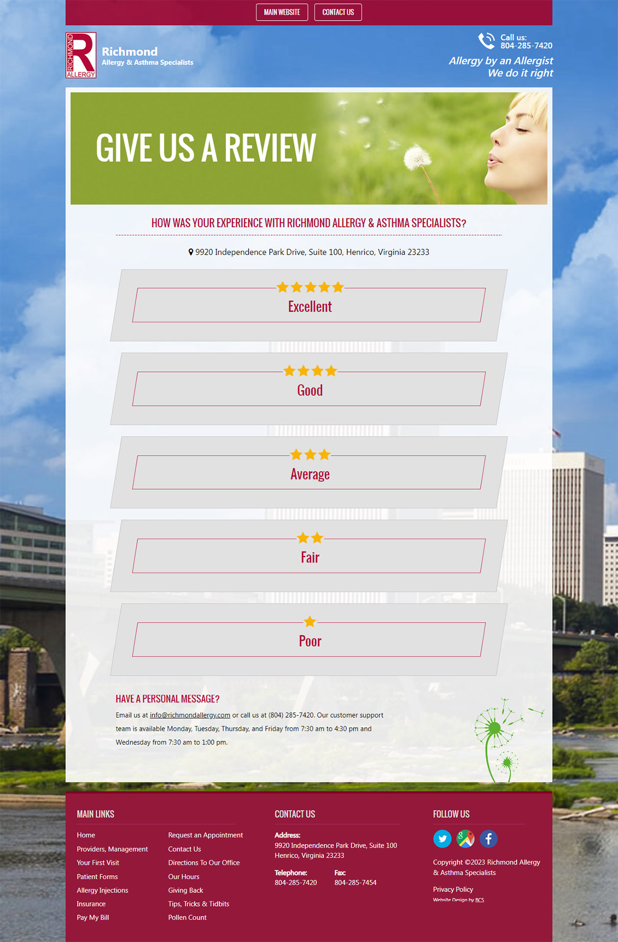 Website - Richmond Allergy Review Portal